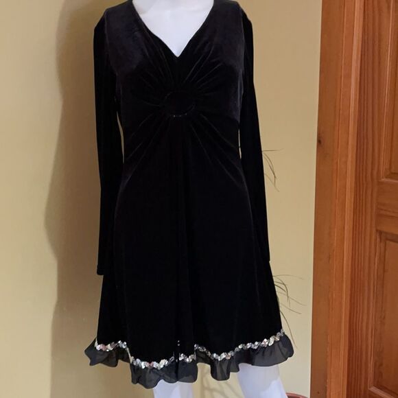 Coldwater Creek p6 Black Velvet Dress - Picture 5 of 7